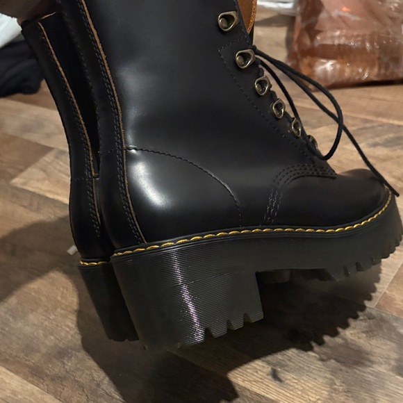 Dr. Martens Leona Black Combat Boots - Picture 12 of 13